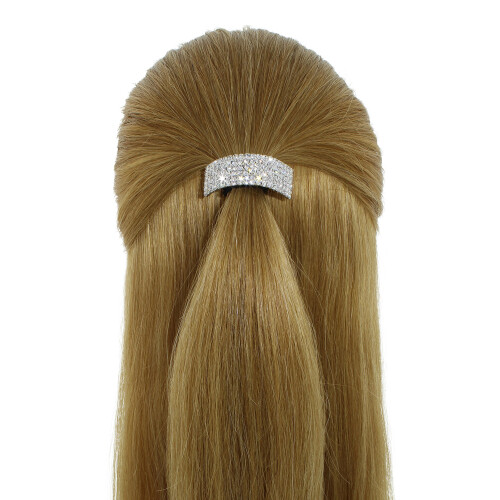 Élastique pour Queue de Cheval en Strass par Crystal Avenue | Élastique Extensible | Argenté avec Crystals 1