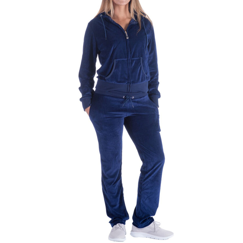 Surv   tement en velours pour femme avec capuche zipp   e et jogging - Costume de sport tendance Ho
