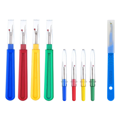 Ultima 9 Piece Colorful Seam Ripper Assortment - 8 Stitch Rippers (4 L