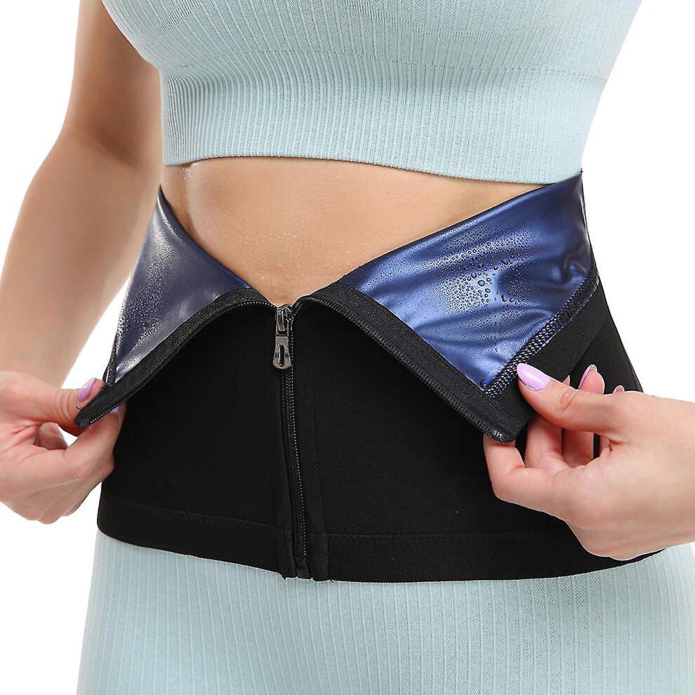 (S-M, Black  Blue) Waist Trainer For Women Lower Belly Fat-sauna Suit Sweat Belt Belly Trimmer Stomach Wraps Slimming Belt Plus, 4 Size - Jxlgv-image-OPC-PG95SZ2-NEW