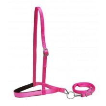 Showman Pony Sized Pink Premium Nylon Padded Adjustable Noseband Tie D
