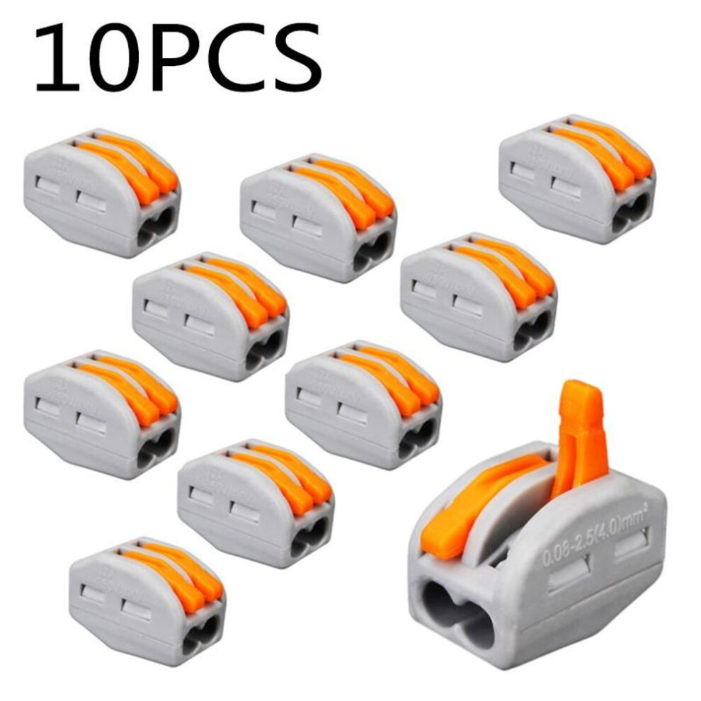 10pcs Spring Lever Terminal Block Electric Cable Wire Connector 2 Way Pin 32a