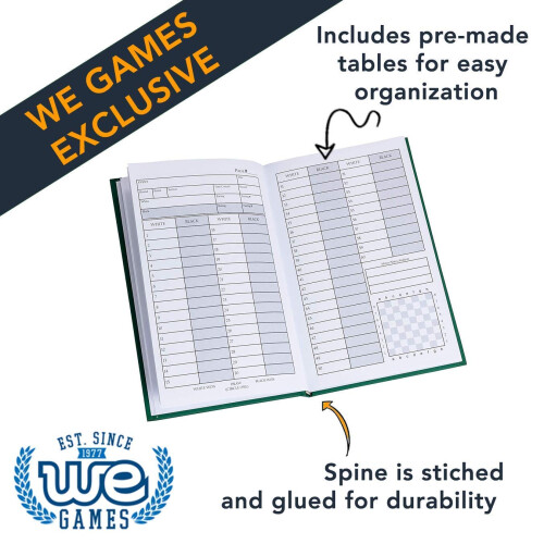 We Games Hardcover Chess Notation ScoreBook - Black 2
