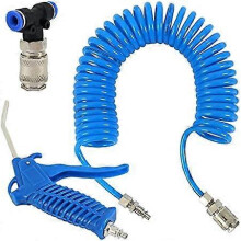 (As show, One size) LINJOU Air Blow Gun Kit Air Duster Cleaning Nozzle Blow Spray Tool Kit(Blue)