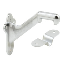 PrimeLine MP112311 Staircase Handrail Support Bracket  Diecast Zinc Construction  Satin Finish Single Pack
