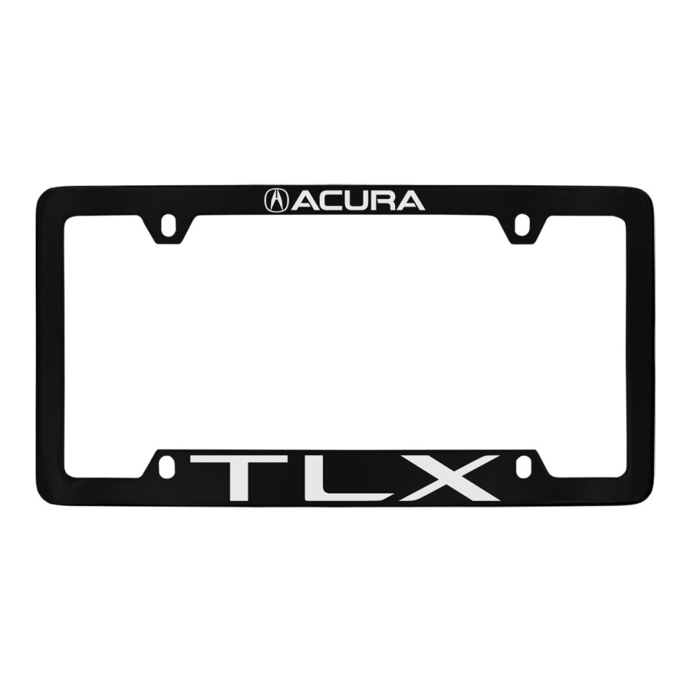 Acura Tlx Wordmark Coated Zinc Metal License Plate Frame Holder 4 Hole Black 657138019222