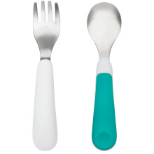 Ensemble de fourchettes et de cuill res OXO Tot - Bleu sarcelle, lot de 2