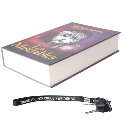 EIOUMAX Booksafe Disfarce Livro Real com Fecho a Chave - Les Miserables 2