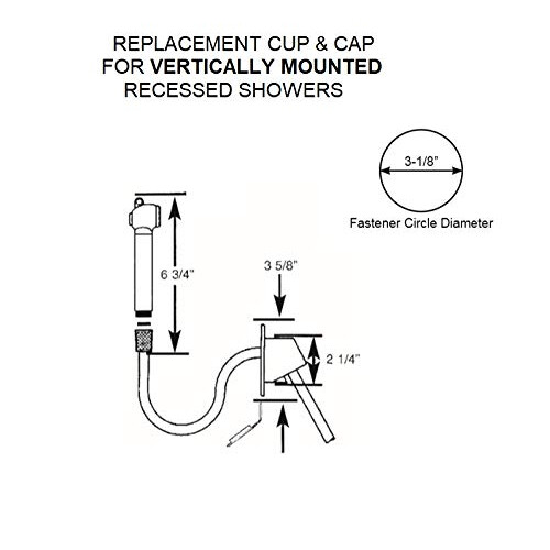 Scandvik 10029P Part Replacement Cup and Cap for Recessed Shower 2