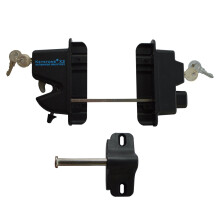 Musta Nylon Polymer Keystone X2 Ulkoinen portin salpa ulkoisella sisnkynnill | Keyed Alike | KLX2-P2-BK-KA