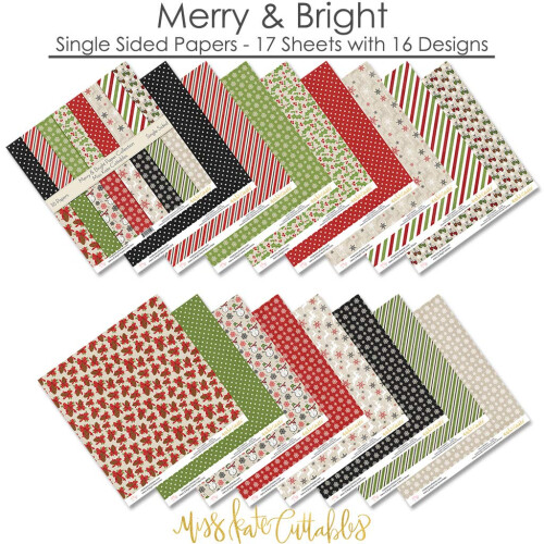 Pattern Paper Pack - Merry and Bright - Scrapbook Premium Specialty Pa 1