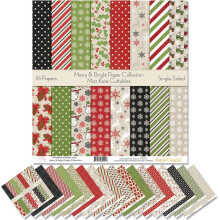 Mönstrad Papper Pack - Merry and Bright - Scrapbook Premium Papper 12"x12" Inkluderar 16 Ark - av Miss Kate Cuttables