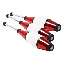 Conjunto Zeekio Pegasus Juggling Club - Qualidade Premium - Do iniciante ao profissional - Conjunto de 3 (todo vermelho)