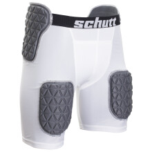 Schutt Protech Youth All-in-One Girada de futebol acolchoada shorts de compress   o com almofadas integradas brancas pequenas