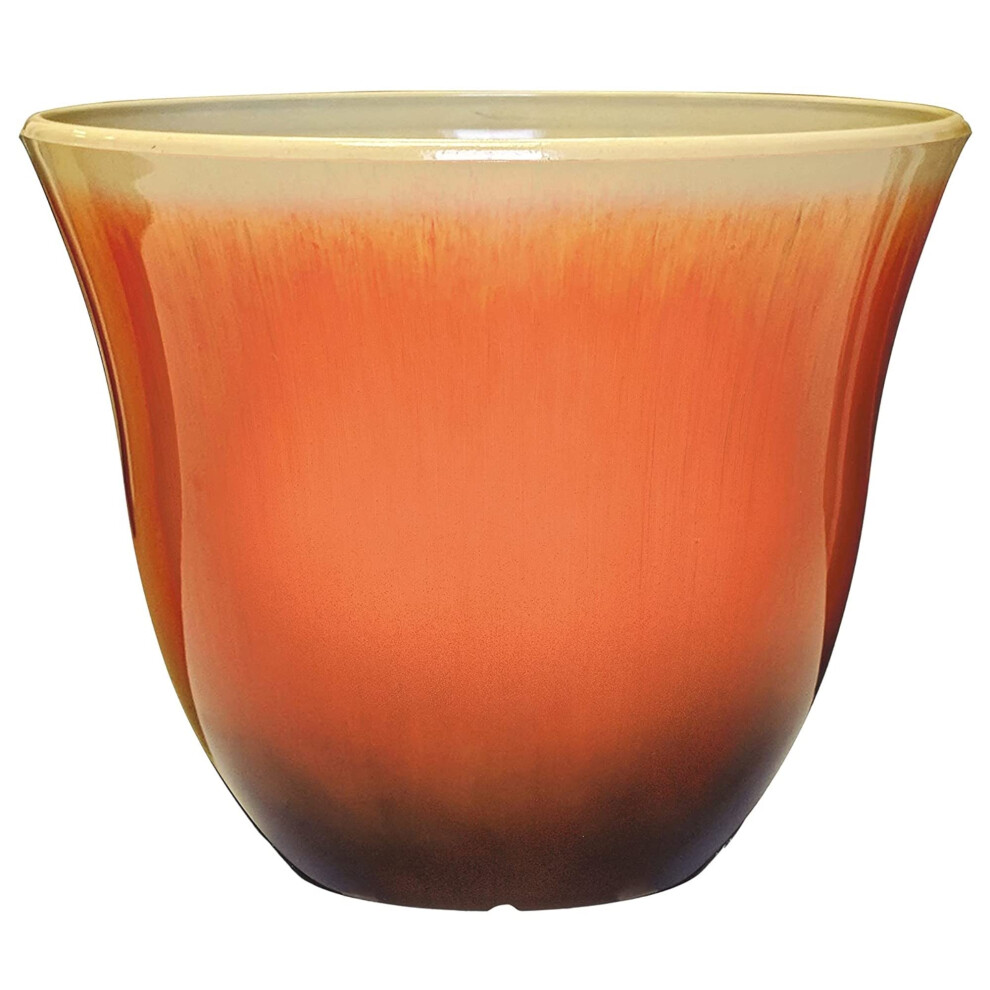 Classic Home and Garden Honeysuckle Resin Flower Pot Planter Tequila