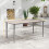Outsunny Outsunny Garden Table with Rust Resistant Metal Frame, Light Grey 6