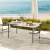 Outsunny Outsunny Garden Table with Rust Resistant Metal Frame, Light Grey 9