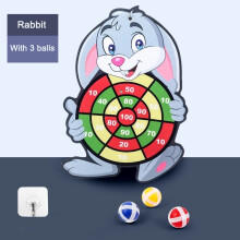 (Rabbit) Educational Games Dart Board Baby Toy Stickey Ball Dart Indoor Sports Child Montessori Games for Children 3 to 7 Years