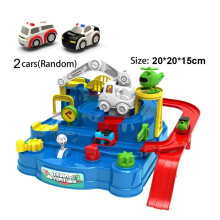 (D-Blue-2-car) Racing Rail Car Model Educational Toys Children Track Adventure Game