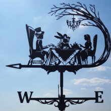 (Party) Metal Weathervane,Witch Iron Weather Vane,Sea Rover Wind Direction Indicator Garden Decoration Outdoor Roof Decoration Gardening
