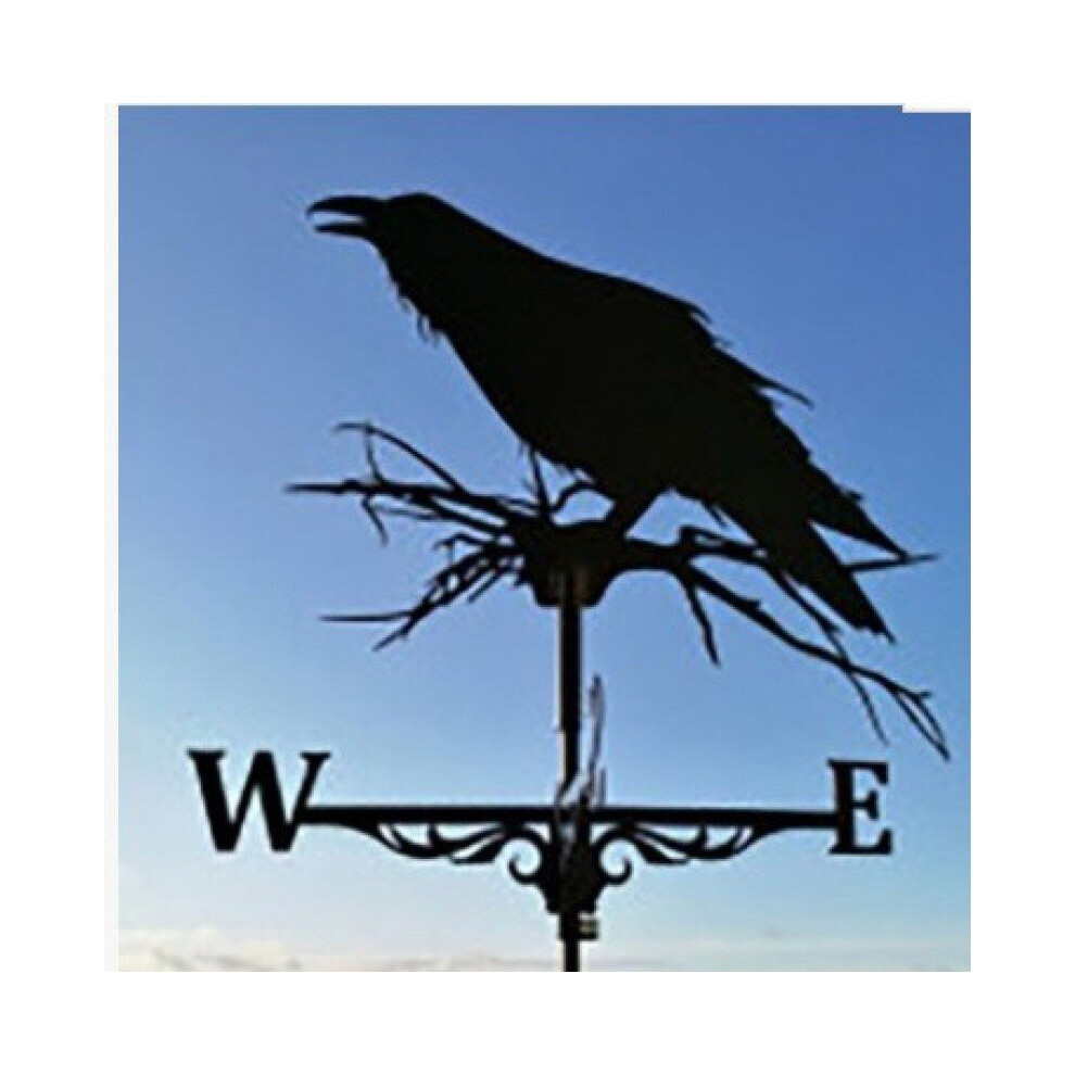 Bghone (Crow) Metal Weathervane,Witch Iron Weather Vane,Sea Rover Wind Direction Indicator Garden Decoration Outdoor Roof Decoration Gardening