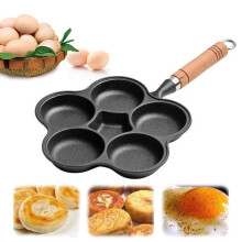 5-Cup Cast Iron Egg Frying Pan Non Stick Egg Cooker with Handle Omelette Pan for Breakfast Fried Egg