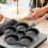 5-Cup Cast Iron Egg Frying Pan Non Stick Egg Cooker with Handle Omelette Pan for Breakfast Fried Egg 4