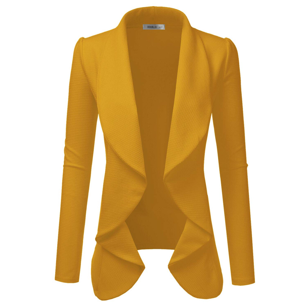 Veste blazer classique drap   e ouverte sur le devant DOUBLJU pour femme avec grande taille