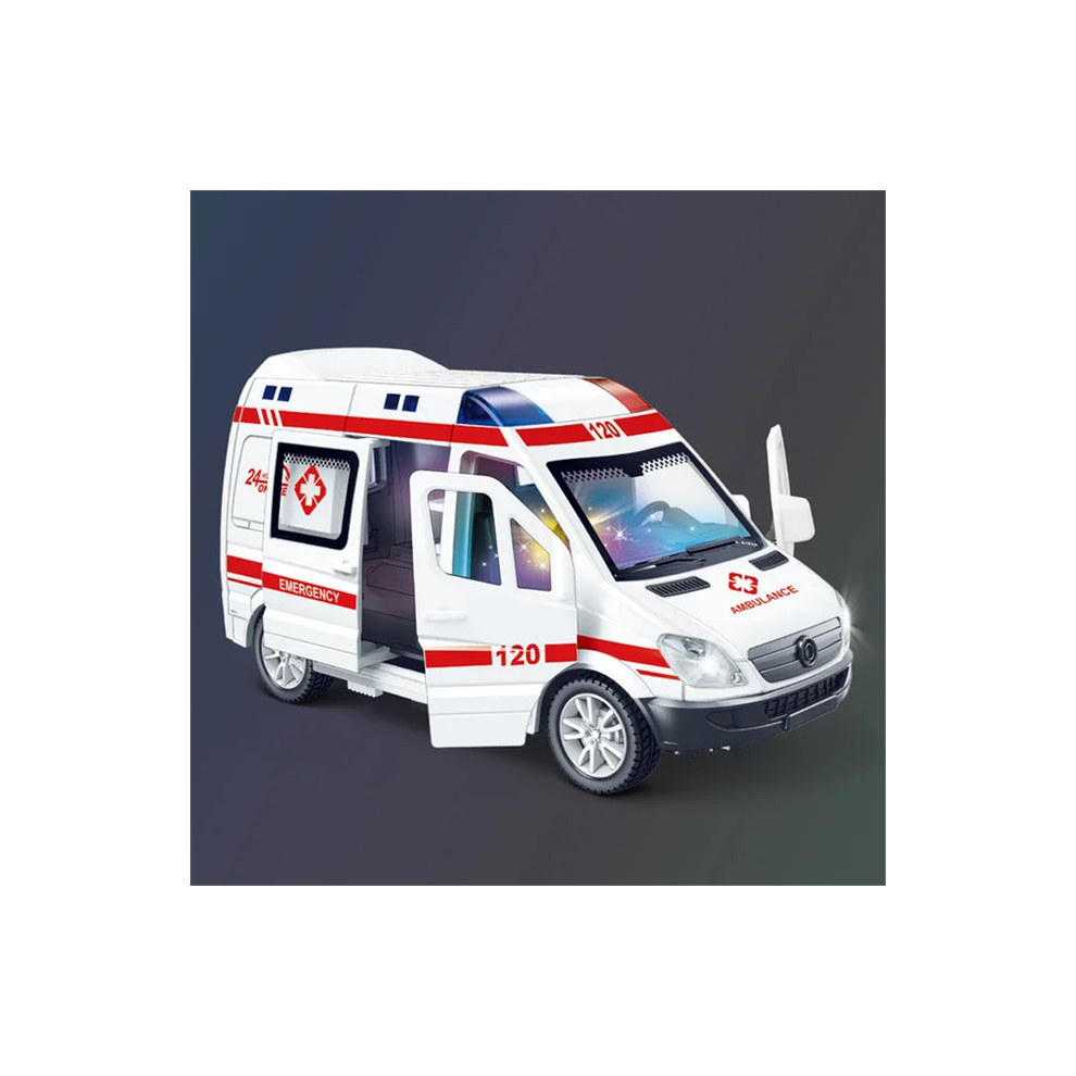(120) 1:32 Mini Car Diecast Ambulance Fire-Truck Policecar Model Sound And Light Vehicle Simulation Collection Gifts Toys-image-OPC-PG95WKP-NEW
