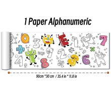 (1 Paper Alphanumeric) 90cm Animal Canvas Children's Drawing Roll DIY Coloring Paper Roll Color Filling Graffiti Paper-cut Painting
