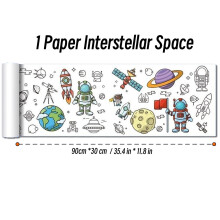 (1 Paper Space) 90cm Animal Canvas Children's Drawing Roll DIY Coloring Paper Roll Color Filling Graffiti Paper-cut Painting