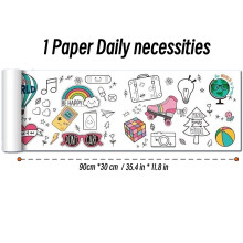 (1 Paper Daily) 90cm Animal Canvas Children's Drawing Roll DIY Coloring Paper Roll Color Filling Graffiti Paper-cut Painting