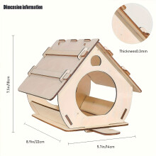 (Large Bird House 22*14*18) 1pc Wooden Bird Feeder, Hanging Bird House, DIY Assembly, Hanging Outdoor Garden Decor