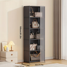(Black, 5 grids 6 layers-single row) 5/6-Tier Metal Open Bookshelf and Display Rack, Freestanding Space-Saving Closet System