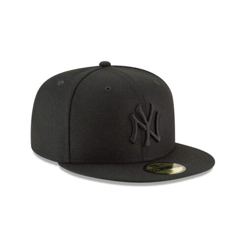 New Era Ny ?ra 59Fifty Hat MLB Basic New York Yankees Black/Black Fitted Baseball Cap (7 3/8) 2