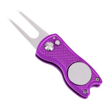 Mile High Life volledig metalen opvouwbare golfdivottool met pop-upknop en