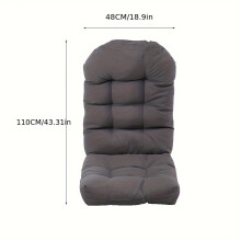 (Dark Gray, 110*48*8cm) Thickened Gray Garden Lounge Chair Cushion – Comfortable UV-Resistant Polyester Seat Pad for Patio Rocking Chairs