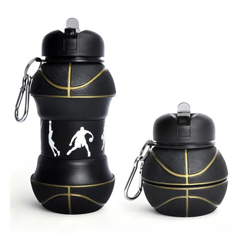Silicone Fold Water Bottle Cups Outdoor Sports Basketball Style Leakproof Portable Sports Water Kettle-image-OPC-PG95XNB-NEW