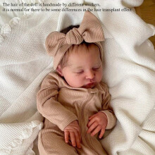 (50cm/20inch, Sleeping Baby Doll) 50.8cm Reborn Baby Doll, 3D-Painted Skin with Visible Veins, Realistic Cloth Body, Asleep Laura Soft Vinyl Limbs