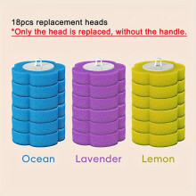 (18 replacement heads) A Set of Toilet Cleaning Brushes for Ships, Featuring Disposable Replaceable Brush Heads