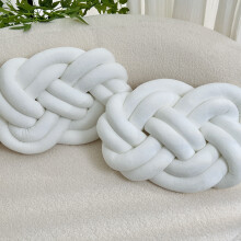 (Pure White) 2pcs Minimalist White Knot Pillow Balls - 40.01cm Soft Plush Decorative Throw Pillows, Geometric Pattern