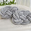 (Light Grey) 2pcs Minimalist White Knot Pillow Balls - 40.01cm Soft Plush Decorative Throw Pillows, Geometric Pattern 1