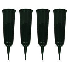 Black Duck -mrke av 4 Green Cemetery Vases - 9,75 """" X3 """" Inklusive Stake - Green att blanda med torv