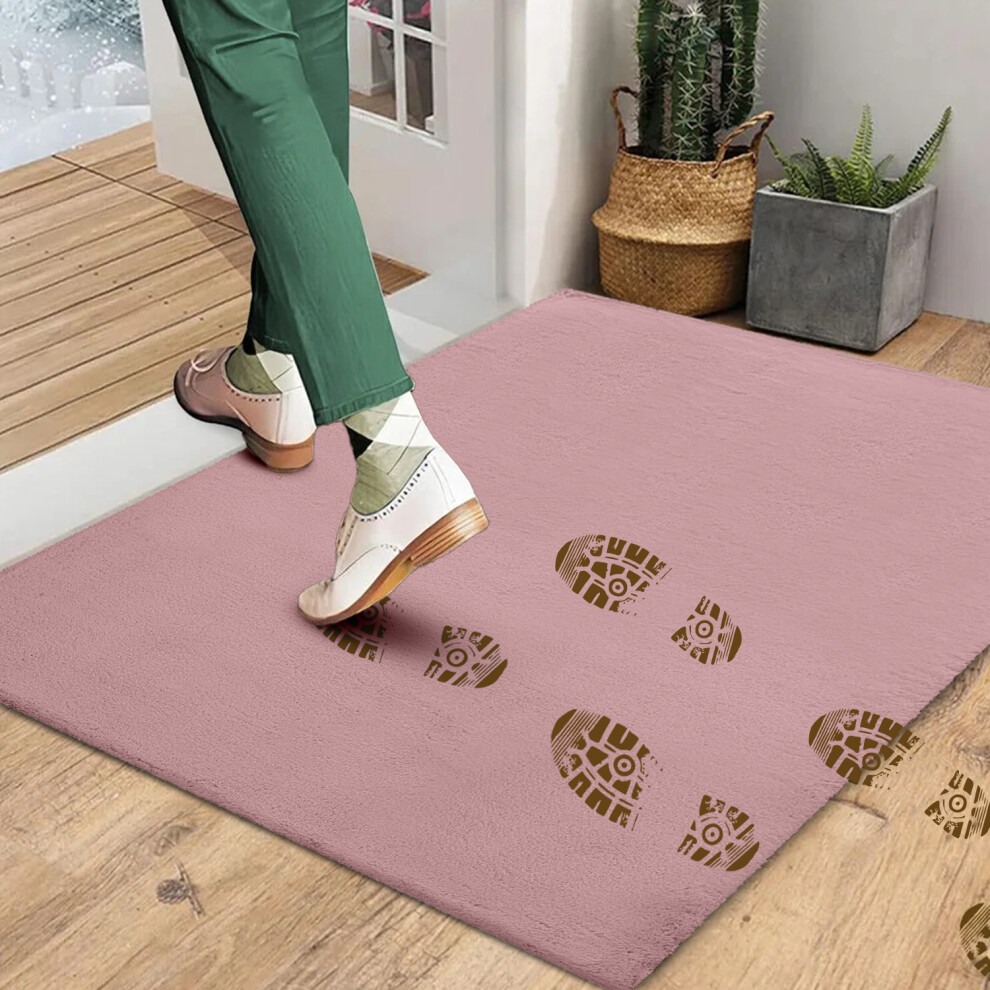 (Pink Door Mats) Large Doormats Non Slip Shaggy Rug Indoor Outdoor