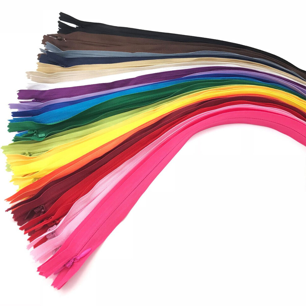 40PCS Onzichtbare Nylon Spoel Rits DIY Kleding Rits DIY Naai Gereedschap voor Craft Special16 inch Mix Kleur