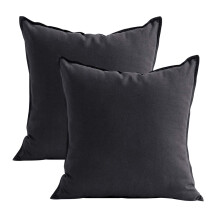 Jeanerlor Set of 2 20""x20"" Pillowcase Dark Grey Cousion Cover Natura