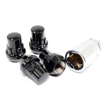 Set de 4 12x1.5 Veritek Gloss Black Acorn Bulge Tuner Scaun conic de 1,40 inci ncuietori de ro?i de securitate pentru ro?i aftermarket Honda Acu