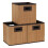 Household Essentials 3 Pack Premium Fabric Wicker Bin  Brown  3 Count 1