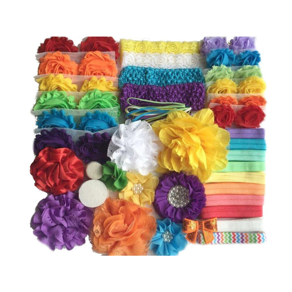 Bowtique Emilee Baby Shower Headband Kit Diy Headband Kit Makes 30 Headbands - Rainbow