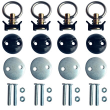 4 Pack Round Anchor Point Tie Down Kit Bolt On Fitting Kit with Quick
